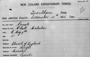 Hospital admission form (E.F. 60)