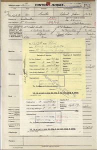 An example of a sticky noted History sheet.